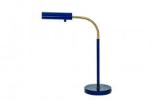 House of Troy FN150-NB/SB - Fusion Flex Task Table Lamp Navy Blue/Satin Brass with USB Port