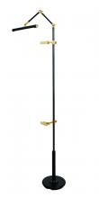 House of Troy RN300-BLK/PB - River North Easel Floor Lamp Black and Polished Brass Accents LED Slimline Shade