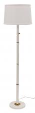 House of Troy RU703-WT - Rupert Three Way Floor Lamp in White with Weathered Brass Accents