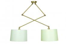 House of Troy UP502-SB/PB - Uptown Double Adjustable Pendant Satin Brass/Polished Brass Accents