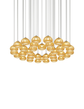 Vistosi DIAMA SP 36 AM NI G9 UL - Diamante Suspension 36 Amber Satin Nickel G9 UL