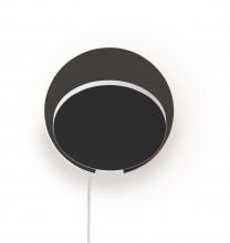 Koncept Inc GRW-S-MWT-MBK-PI - Gravy Wall Sconce - Matte White Body, Metallic Black plates - Plug-in