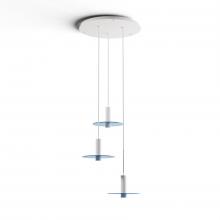 Koncept Inc CMP-C3-S-06-MWT+GBLU9 - Combi Pendant 6" Circular 3 Combo Matte White with Matte White Canopy