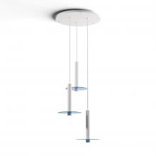 Koncept Inc CMP-C3-S-12-MWT+GBLU9 - Combi Pendant 12" Circular 3 Combo Matte White with Matte White Canopy