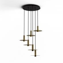 Koncept Inc CMP-C6-S-06-BRS+MBRS9 - Combi Pendant 6" Circular 6 Combo Brass with Matte Black Canopy