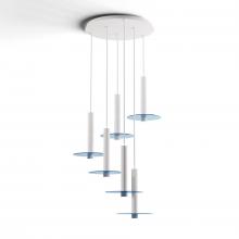 Koncept Inc CMP-C6-S-12-MWT+GBLU9 - Combi Pendant 12" Circular 6 Combo Matte White with Matte White Canopy