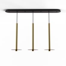 Koncept Inc CMP-L3-S-24-BRS+GTEA9 - Combi Pendant 24" Linear 3 Combo Brass with Matte Black Canopy