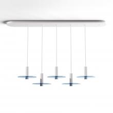 Koncept Inc CMP-L5-S-06-MWT+GBLU9 - Combi Pendant 6" Linear 5 Combo Matte White with Matte White Canopy