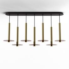 Koncept Inc CMP-L7-S-16-BRS+GTEA9 - Combi Pendant 16" Linear 7 Combo Brass with Matte Black Canopy