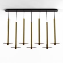 Koncept Inc CMP-L7-S-24-BRS+GTEA9 - Combi Pendant 24" Linear 7 Combo Brass with Matte Black Canopy