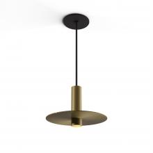 Koncept Inc CMP-S1-S-06-BRS+MBRS9 - Combi Pendant 6" Single Unit Brass with Matte Black Canopy, 9" metal plate (Brass) attachmen