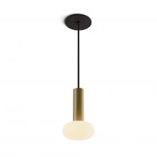 Koncept Inc CMP-S1-S-06-BRS+NA+GLB - Combi Pendant 6" Single Unit Brass with Matte Black Canopy, Glass Ball attachment, Suspension /