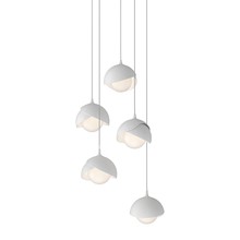 Hubbardton Forge 131125-SKT-LONG-02-02-GG0711 - Brooklyn 5-Light Double Shade Pendant