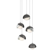 Hubbardton Forge 131125-SKT-LONG-82-89-GG0711 - Brooklyn 5-Light Double Shade Pendant