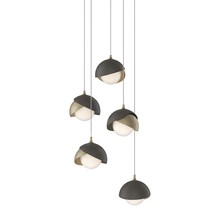 Hubbardton Forge 131125-SKT-LONG-84-07-GG0711 - Brooklyn 5-Light Double Shade Pendant