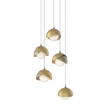 Hubbardton Forge 131125-SKT-LONG-84-86-GG0711 - Brooklyn 5-Light Double Shade Pendant