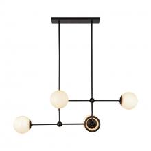 Alora Lighting CH407342MBGO - Fiore 42-in Matte Black/Glossy Opal Glass 4 Lights Chandelier