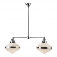 Alora Lighting LP348241PNOP - Willard 41-in Polished Nickel/Opal Matte Glass 2 Lights Linear Pendant