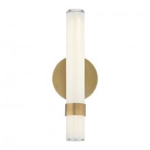 Alora Lighting WV324114VBGO-UNV - Madison 14-in Vintage Brass/Glossy Opal LED Wall/Vanity